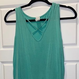 Turquoise Criss-Cross Tank